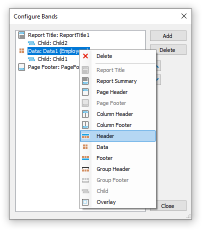 Data Header And Footer | FastReport .NET