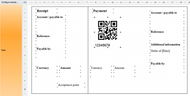 Template of a report containing Swiss QR Code