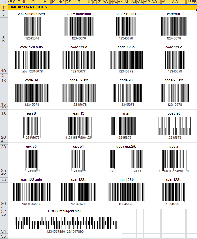 XLSX Excel 2007 stores images and barcodes